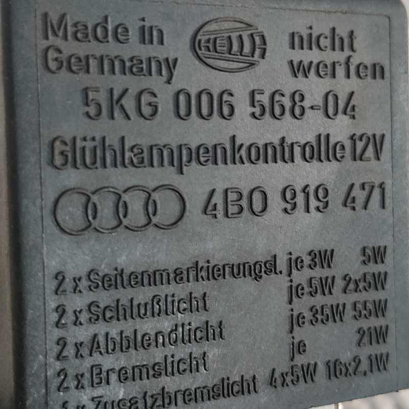 Реле фар Audi A8 D2 (94-02) OEM 4B0919471