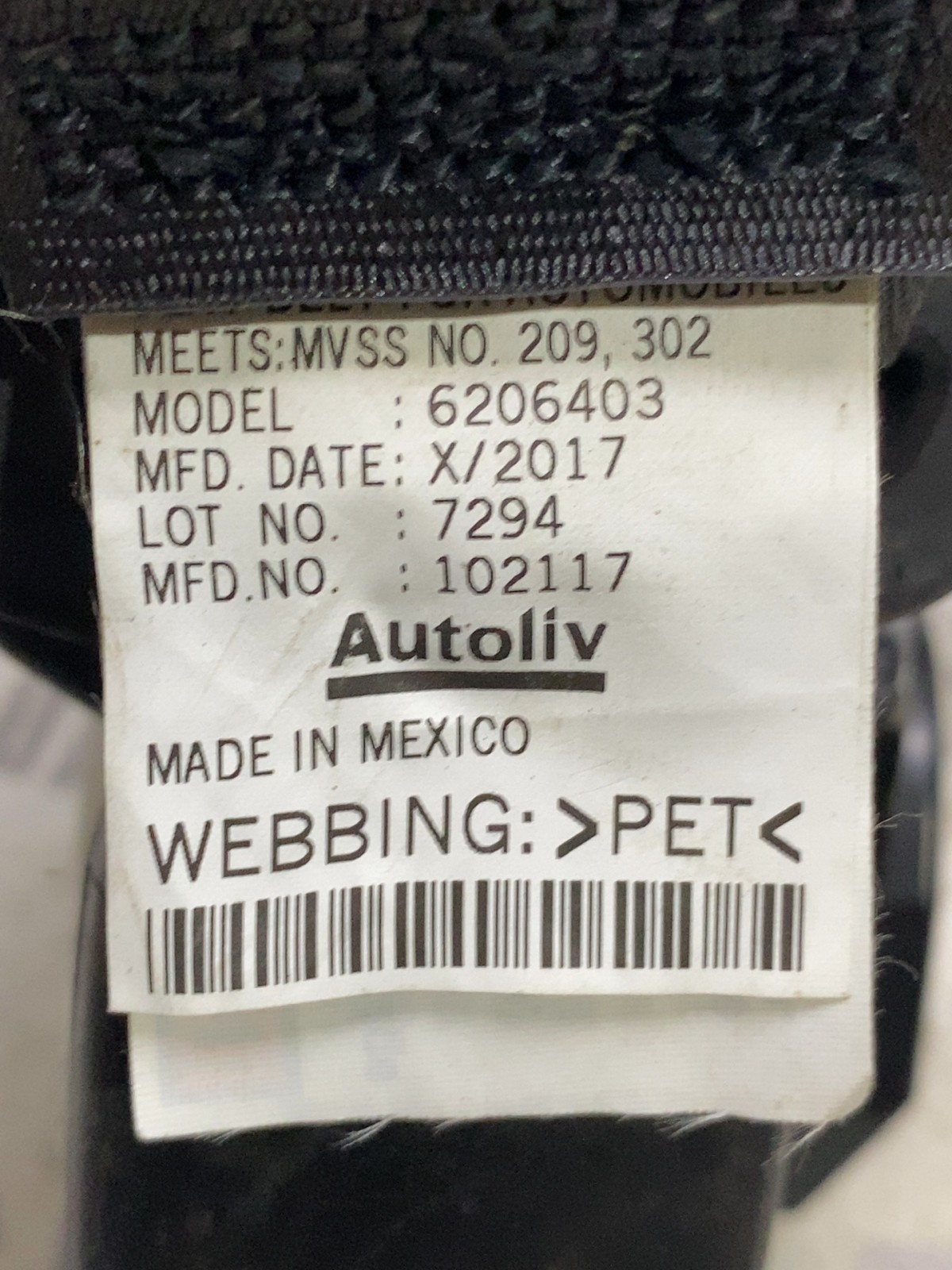 Ремінь безпеки Acura RDX 2 OE 6206403