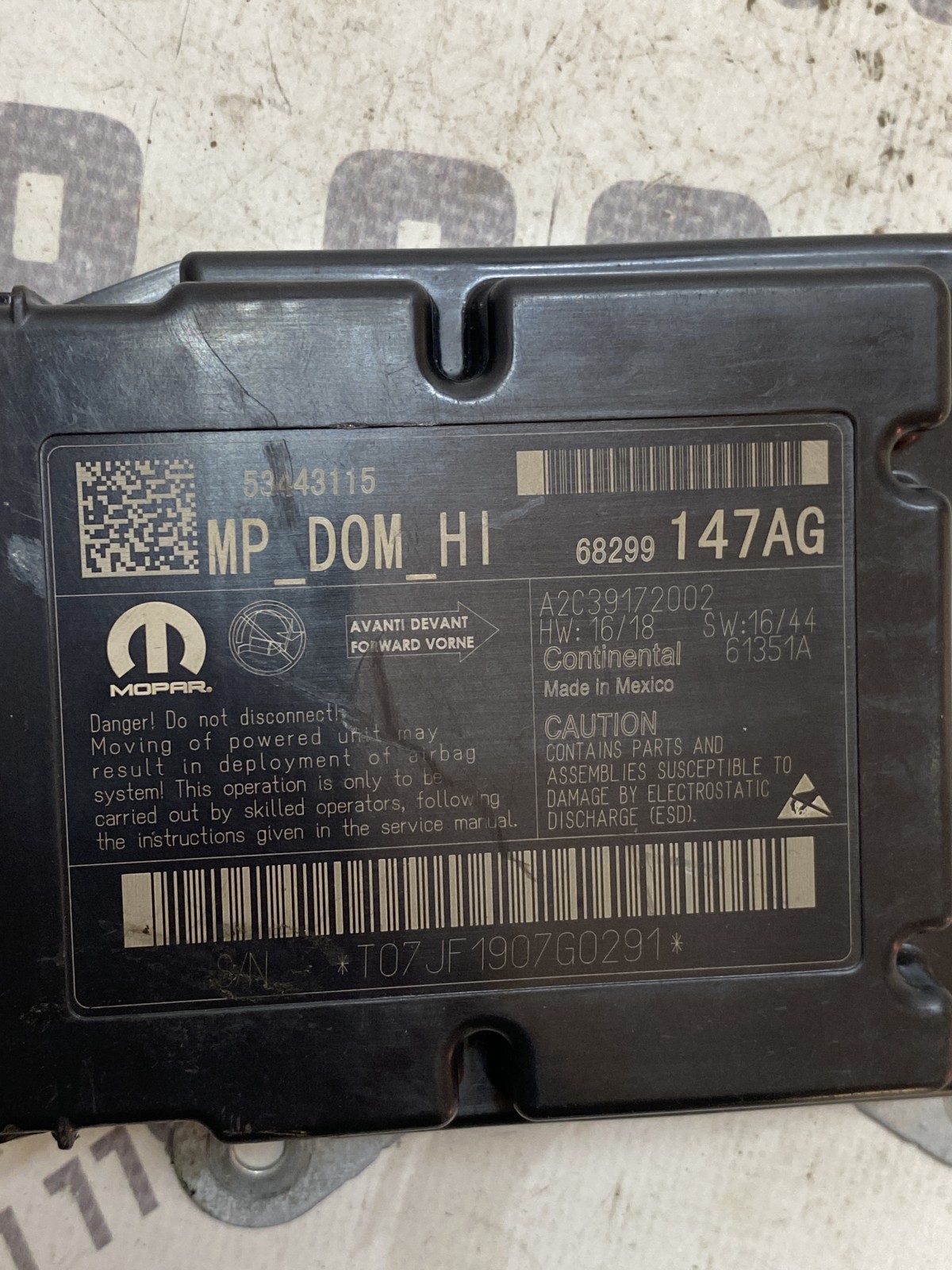 Блок подушок безпеки Jeep Compass MP 68299147AG