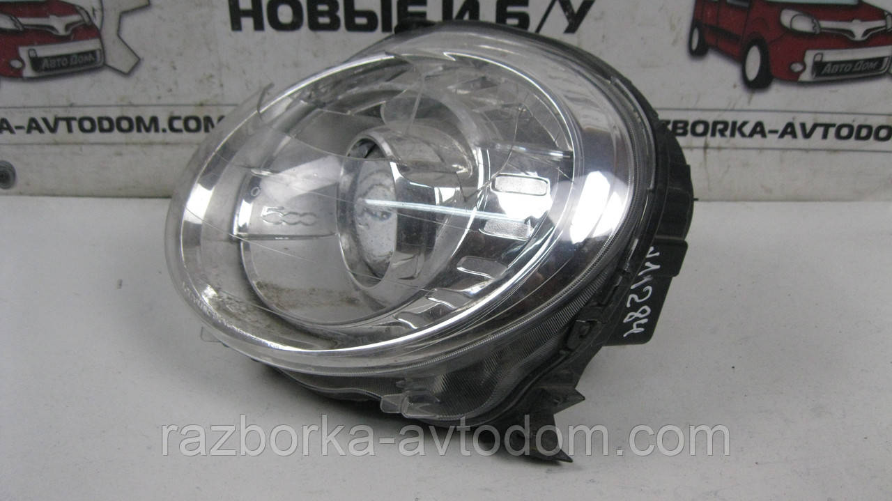 Фара передня ліва Fiat 500 (2012-2019) OE: 05182429AD ДЕФЕКТ: розбите скло фото 2
