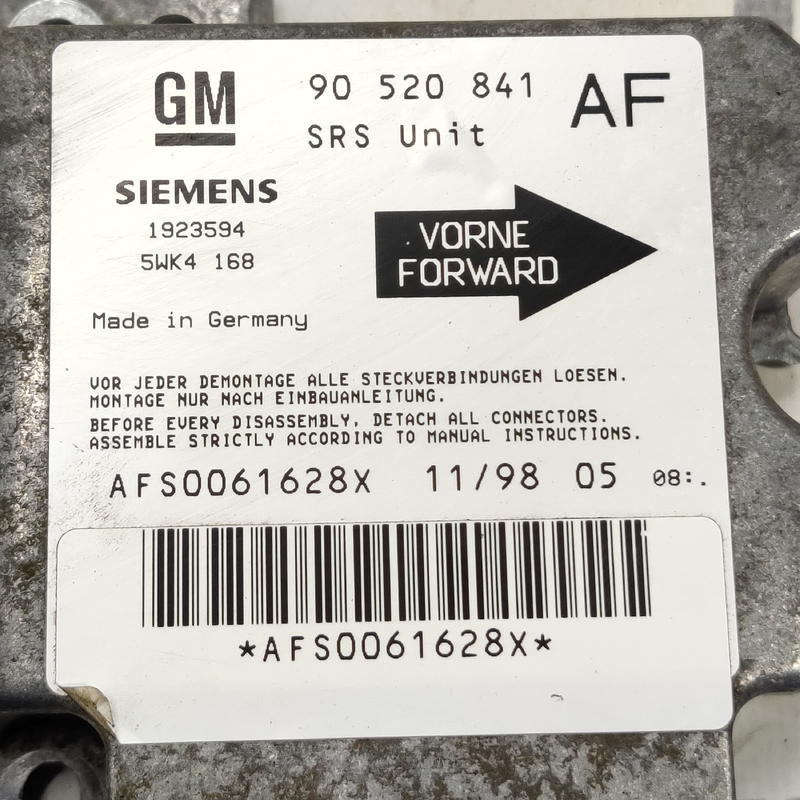 Блок подушок безпеки Opel Astra G (97-04) 2.0D 90520841