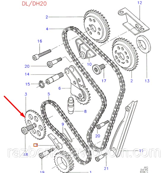 Шестірня/Зірочка оливного насоса Ford Transit (00-06), Sierra, Granada, Scorpio, Escort, Orion