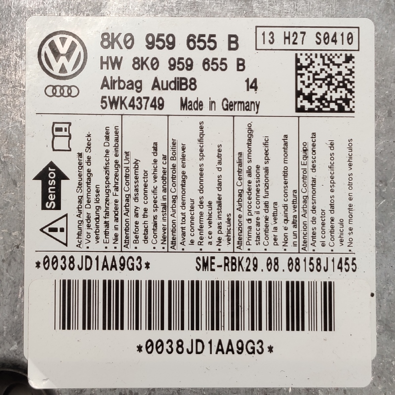 Блок подушок безпеки Audi A4 B8 07-15 2.0D 8K0959655B