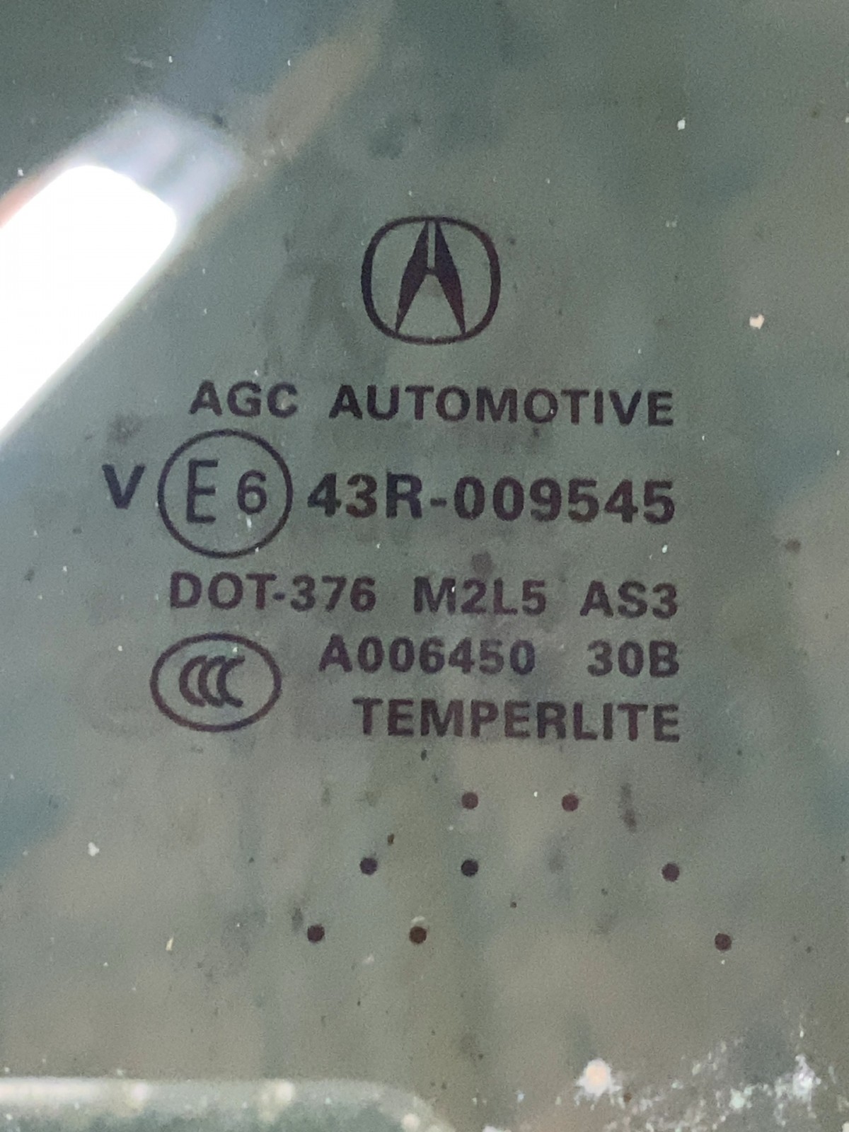 Скло дверей заднє ліве Acura MDX 3 (14-20)